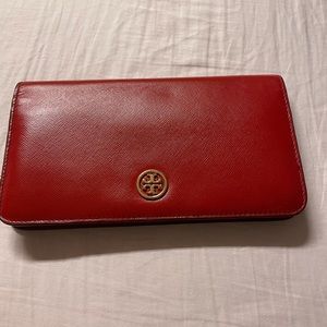 Tory Burch red continental wallet